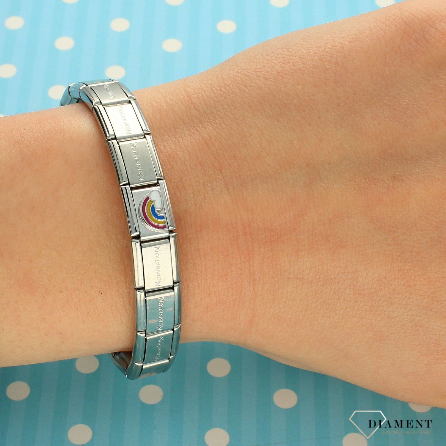 Nomination - Link Srebrny 925 Tęcza i chmura 330204 25.png